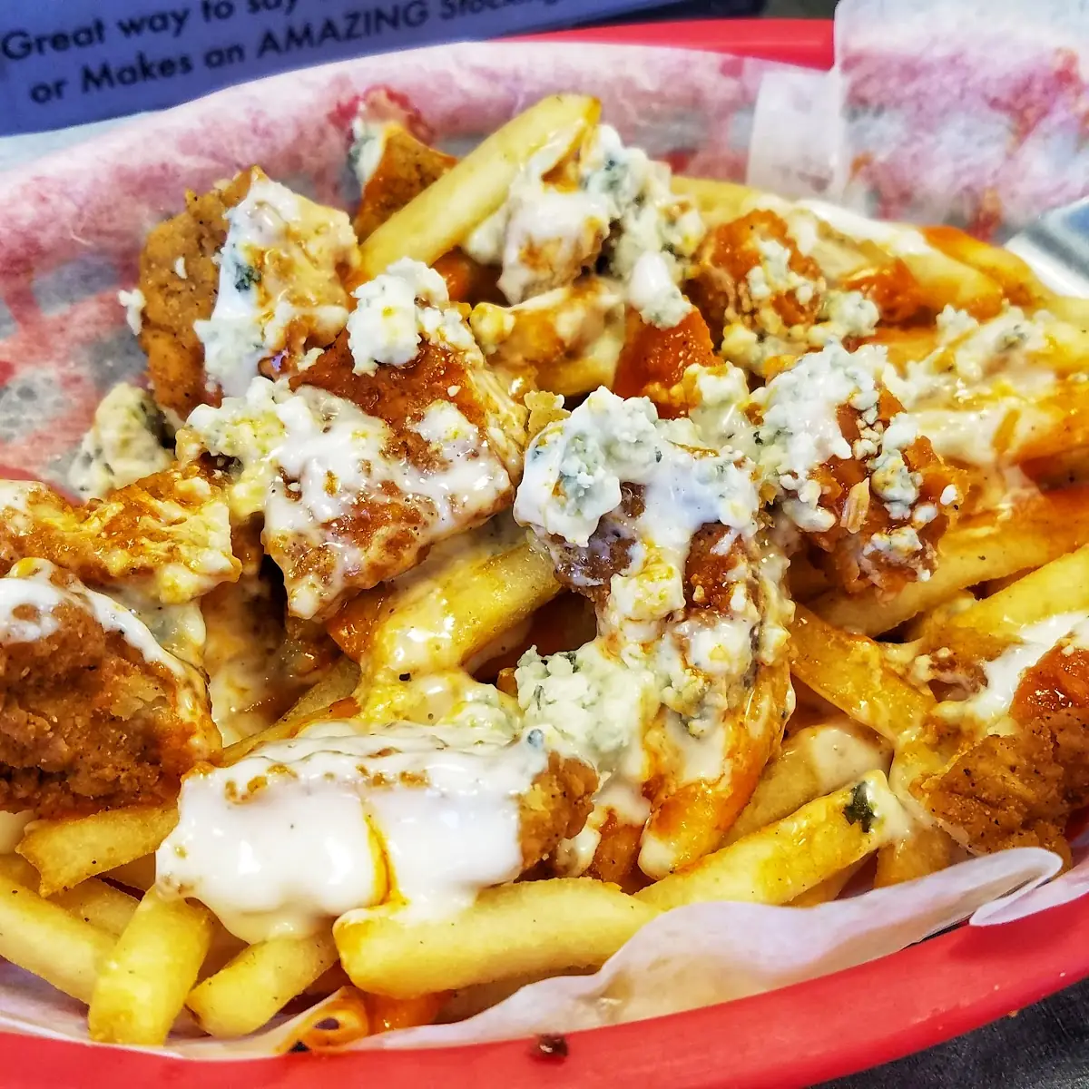 Buffalo Fries with Blue Cheese and Ranch