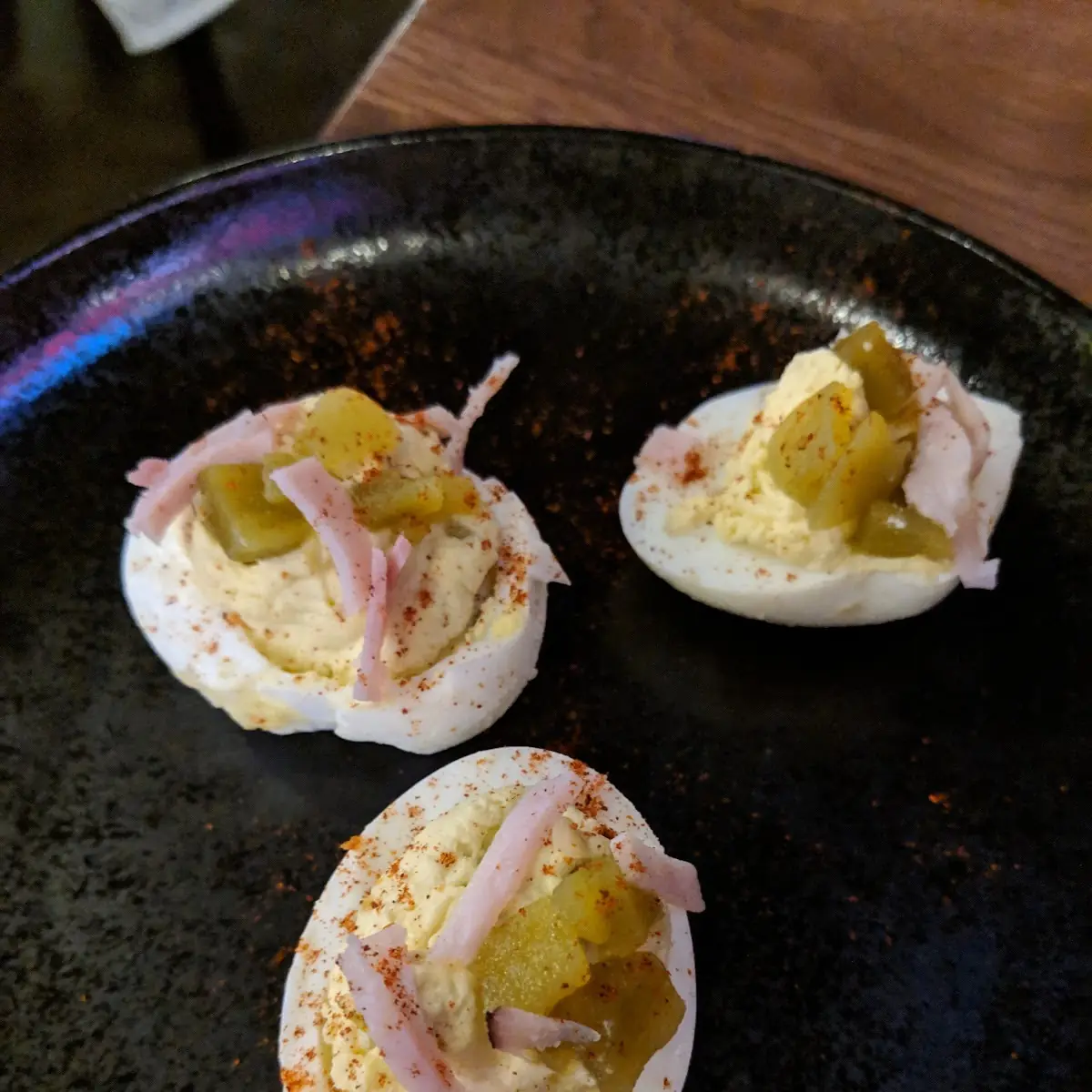 Green Chile Deviled Eggs