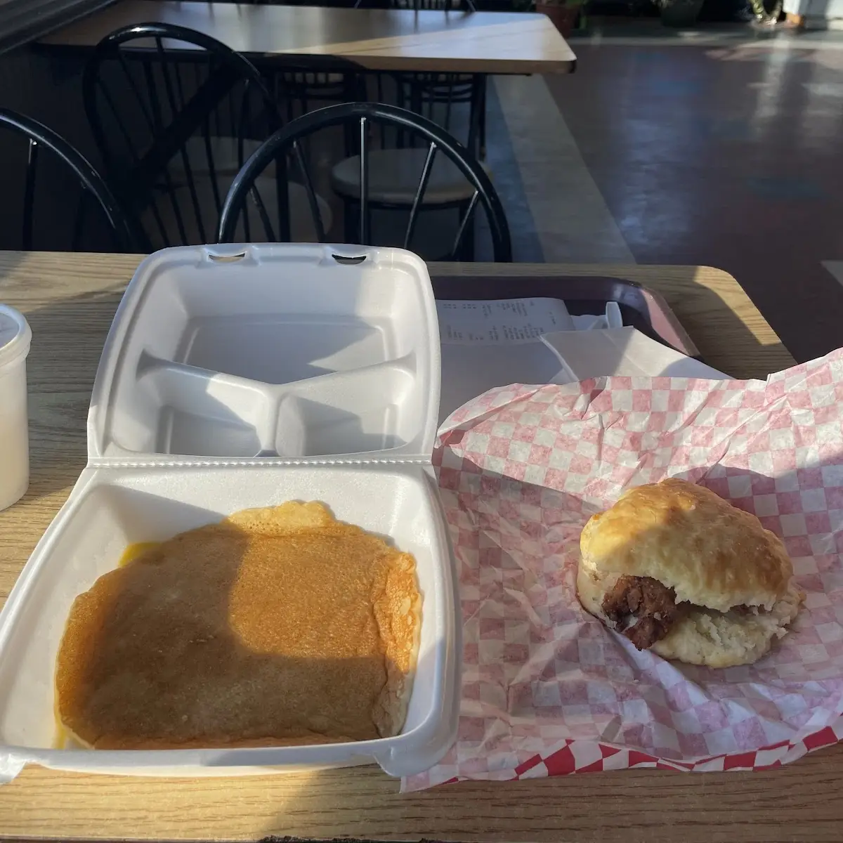 Chicken Biscuit with Pancakes