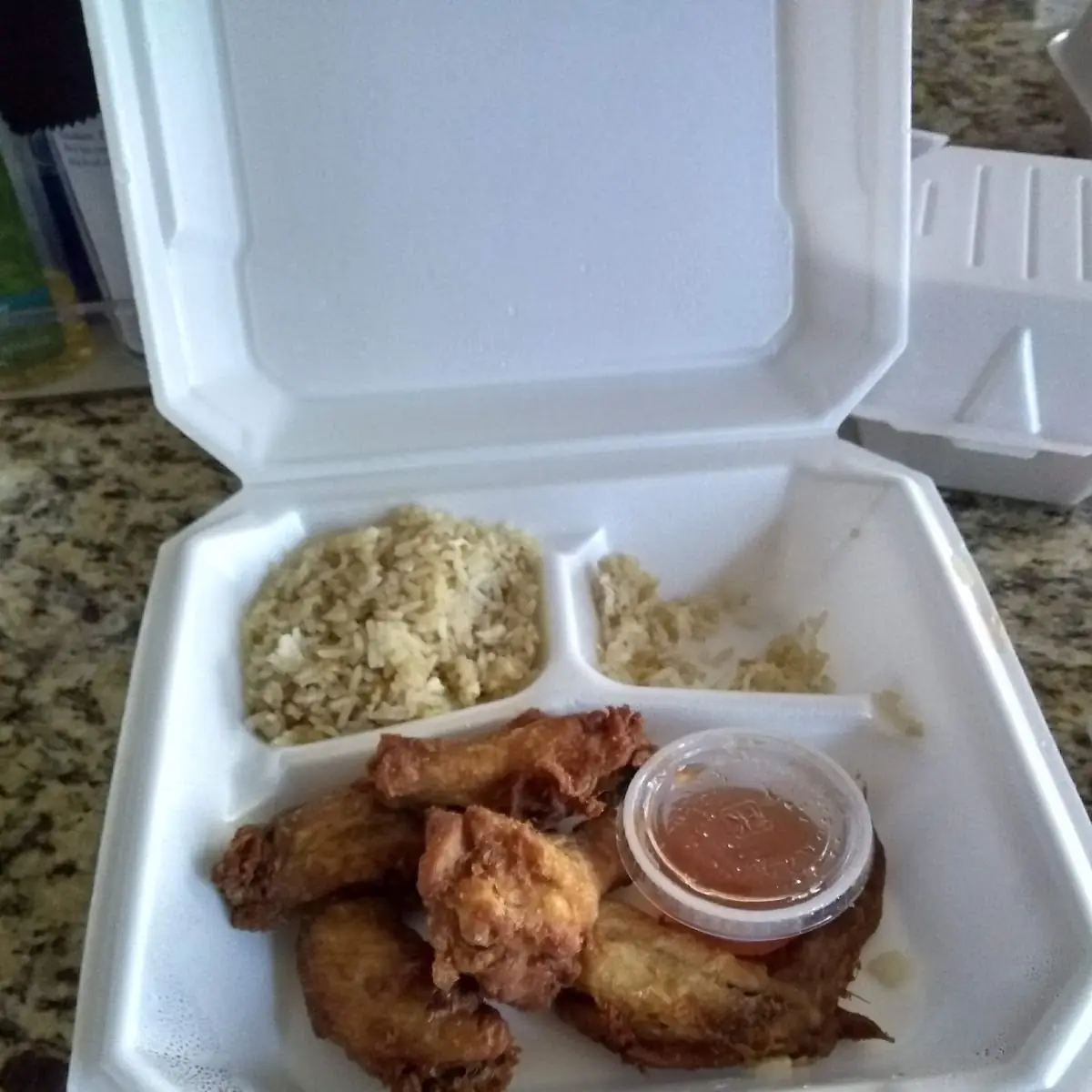Fried Chicken Wings Brown Fried Rice