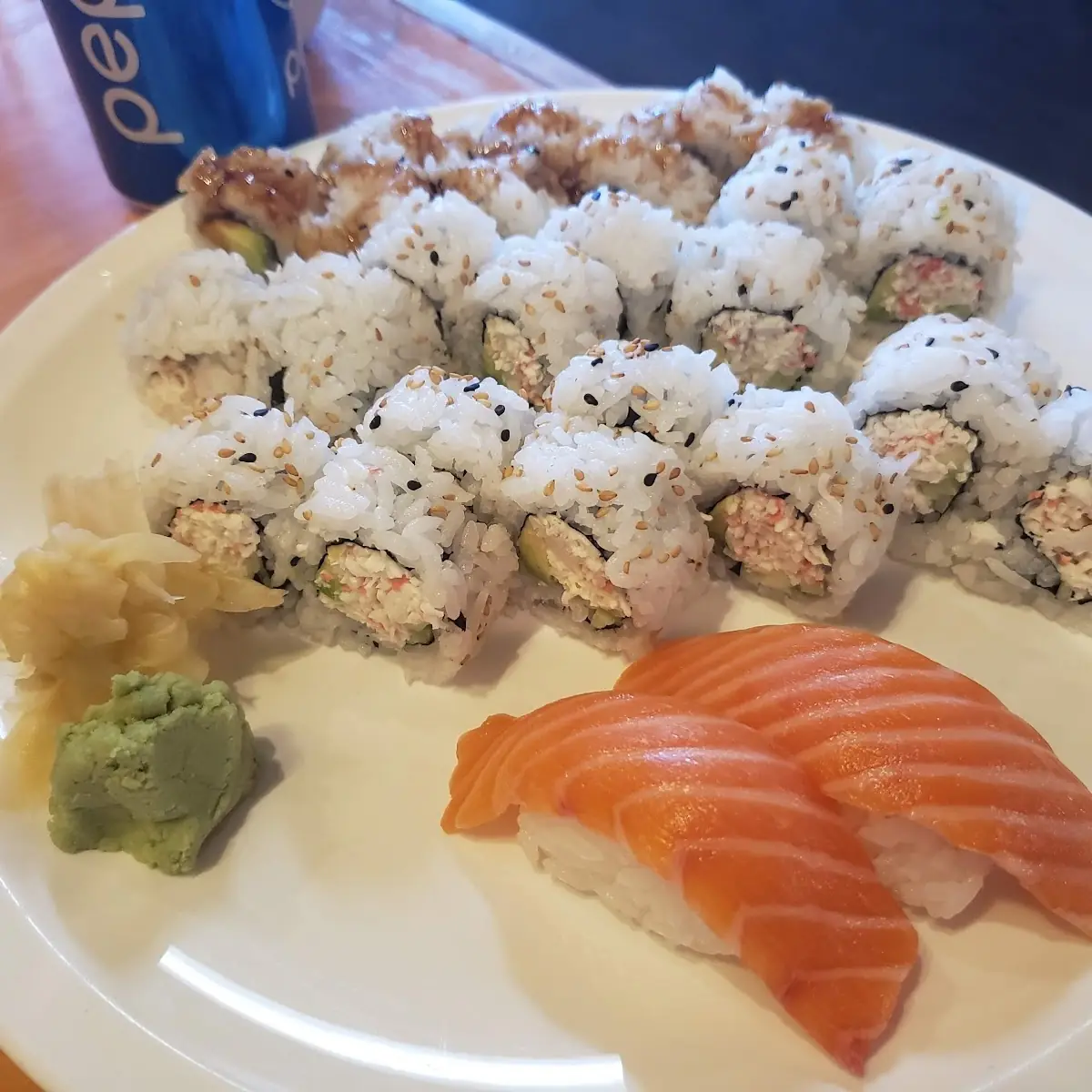 Sushi Rolls and Salmon Nigiri