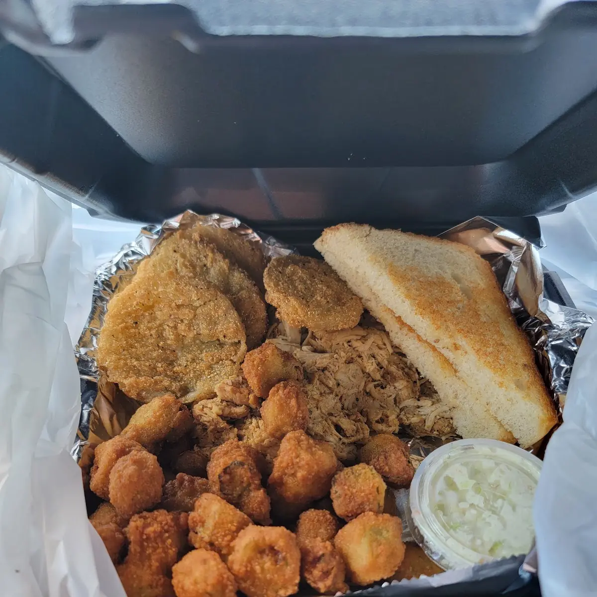 BBQ Chicken Fried Green Tomatoes Fried