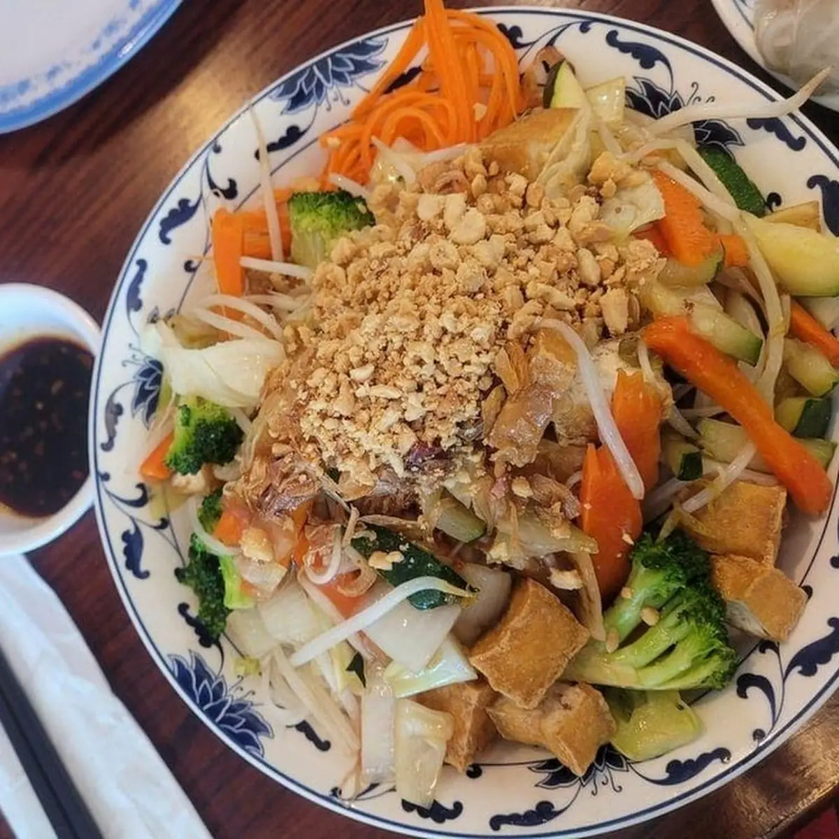 Roasted Tofu over Rice Noodle