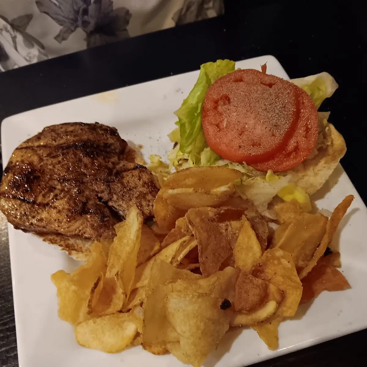 Grilled Chicken Sandwich with Homemade Chips