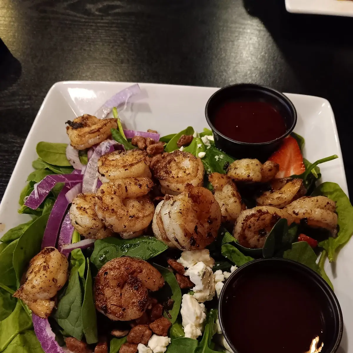 Spinach Salad with Grilled Shrimp