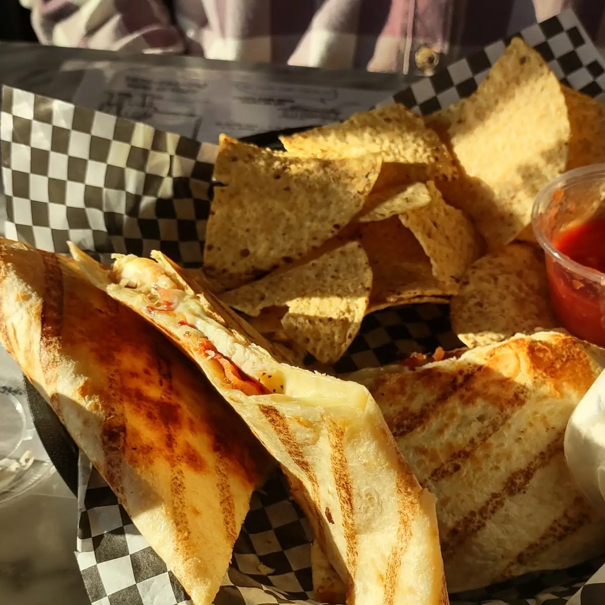 Quesadilla with Marinated Chicken Ranch and Jack Cheese