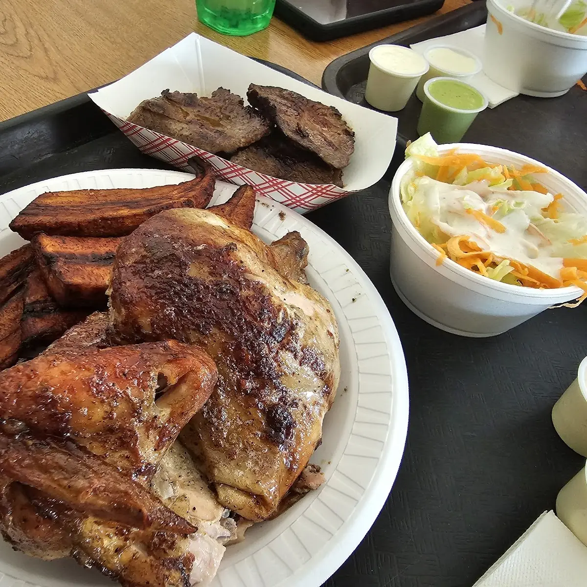 Chicken Plantains and Tri Tip