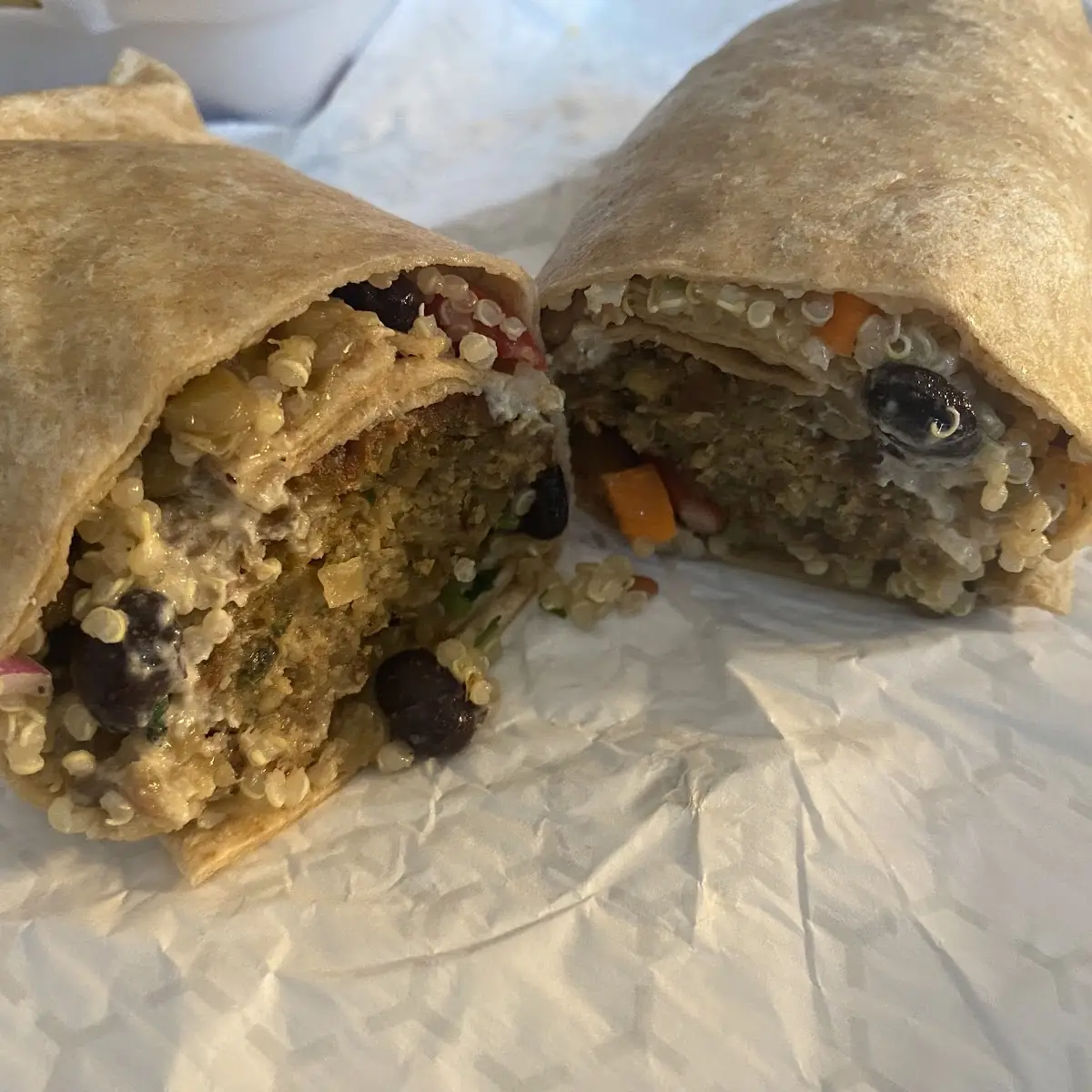 Falafel in a Wrap with Quinoa Tabouli