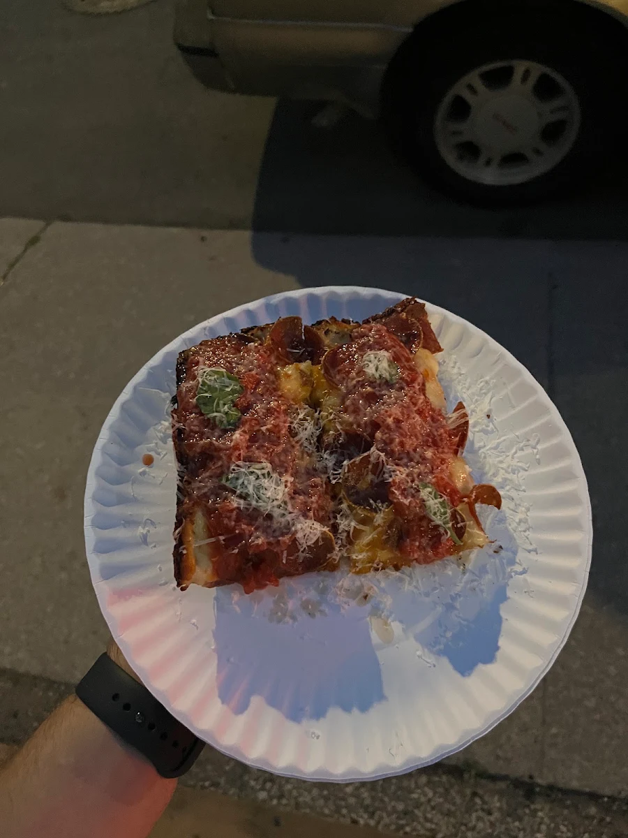 Pepperoni Slice, Renaissance Detroit Style Pizza