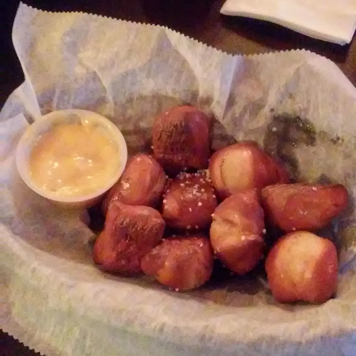 Pretzel Bites with Stout Cheese Sauce