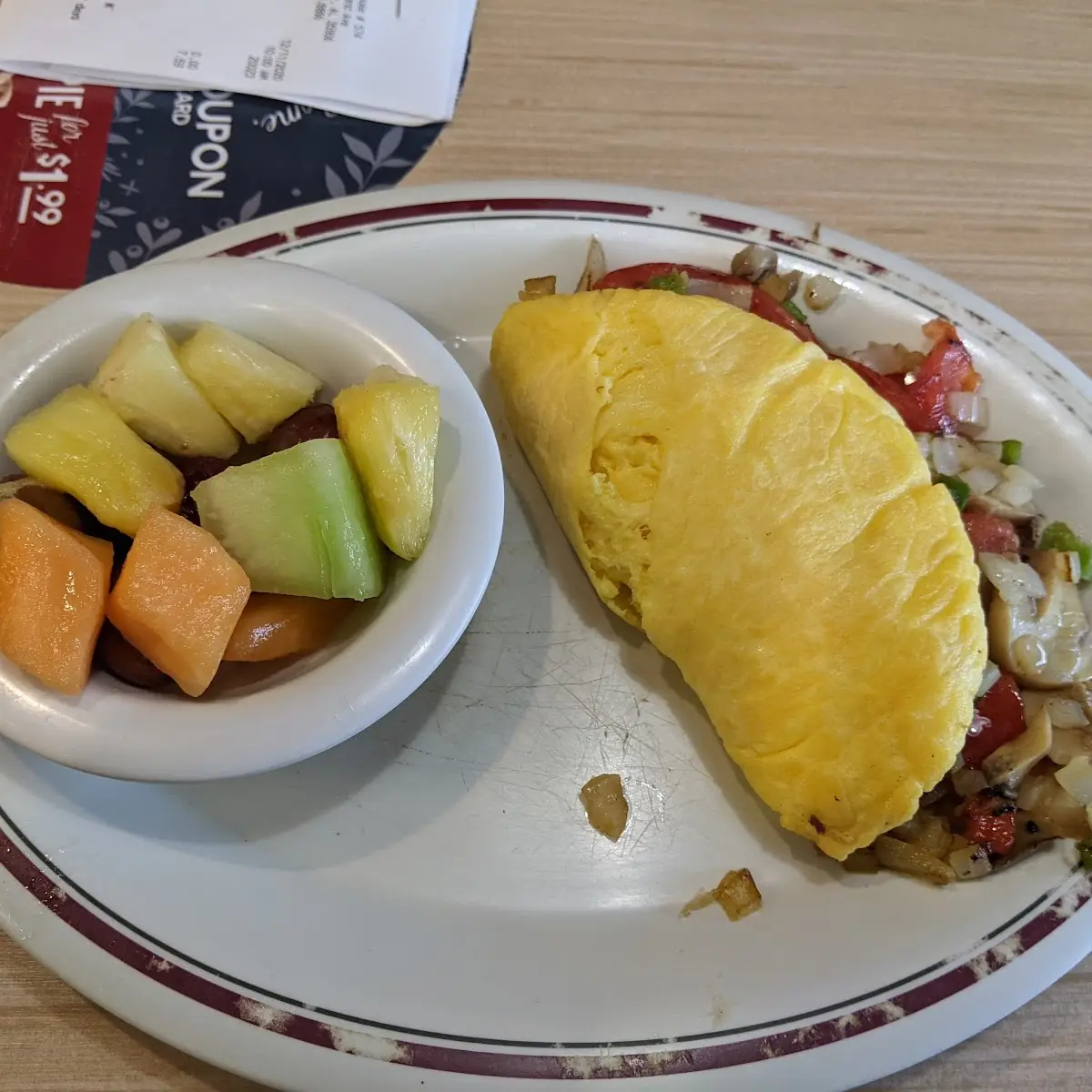 Western Omelette with Fresh Fruit