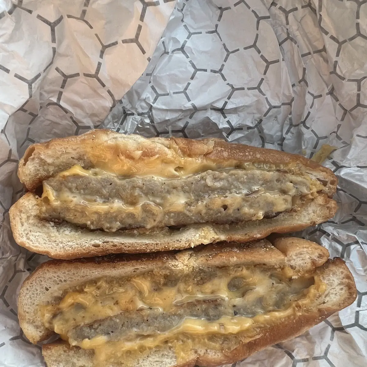 Chicken Francese on Garlic Bread Sandwich