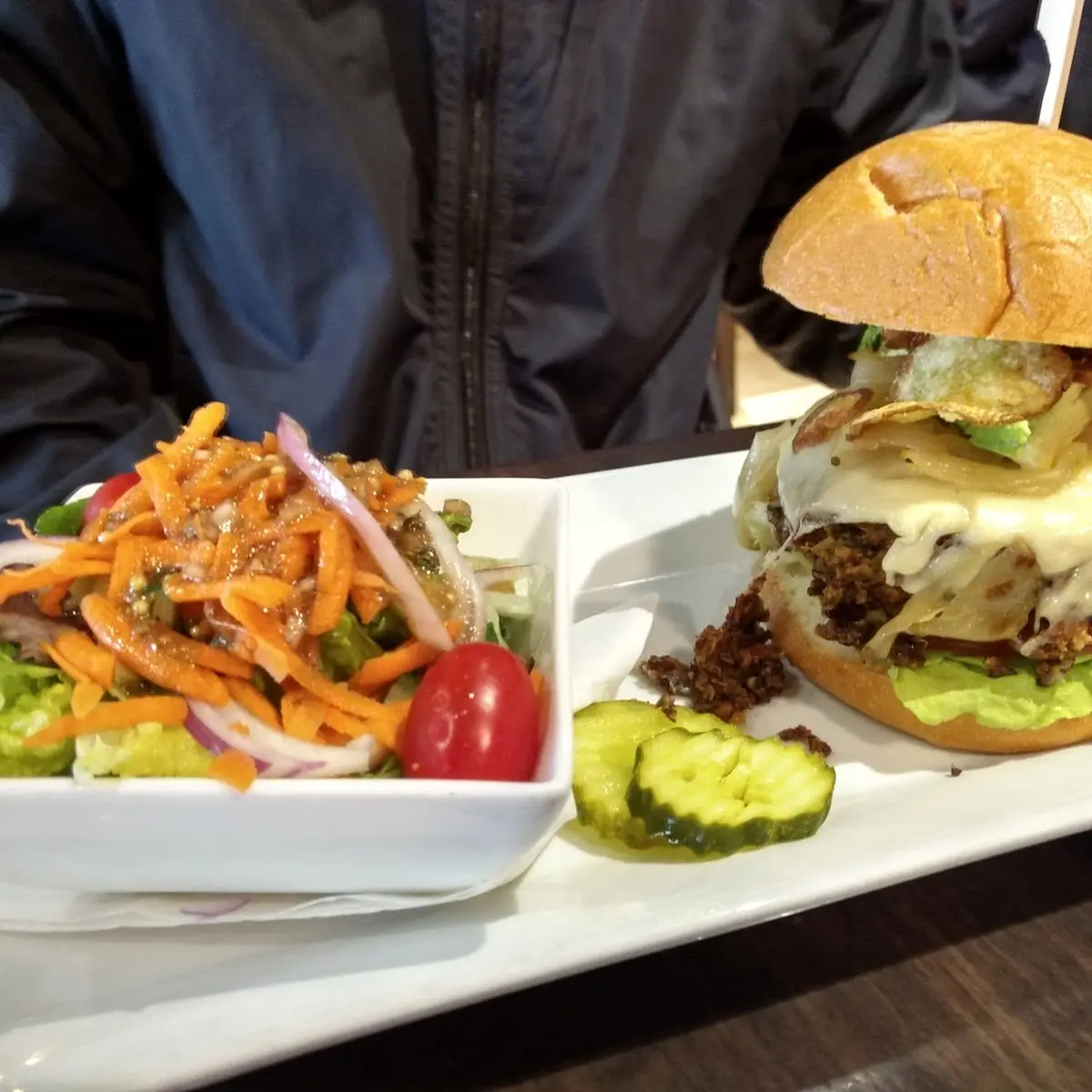 Quinoa Burger and Side Salad