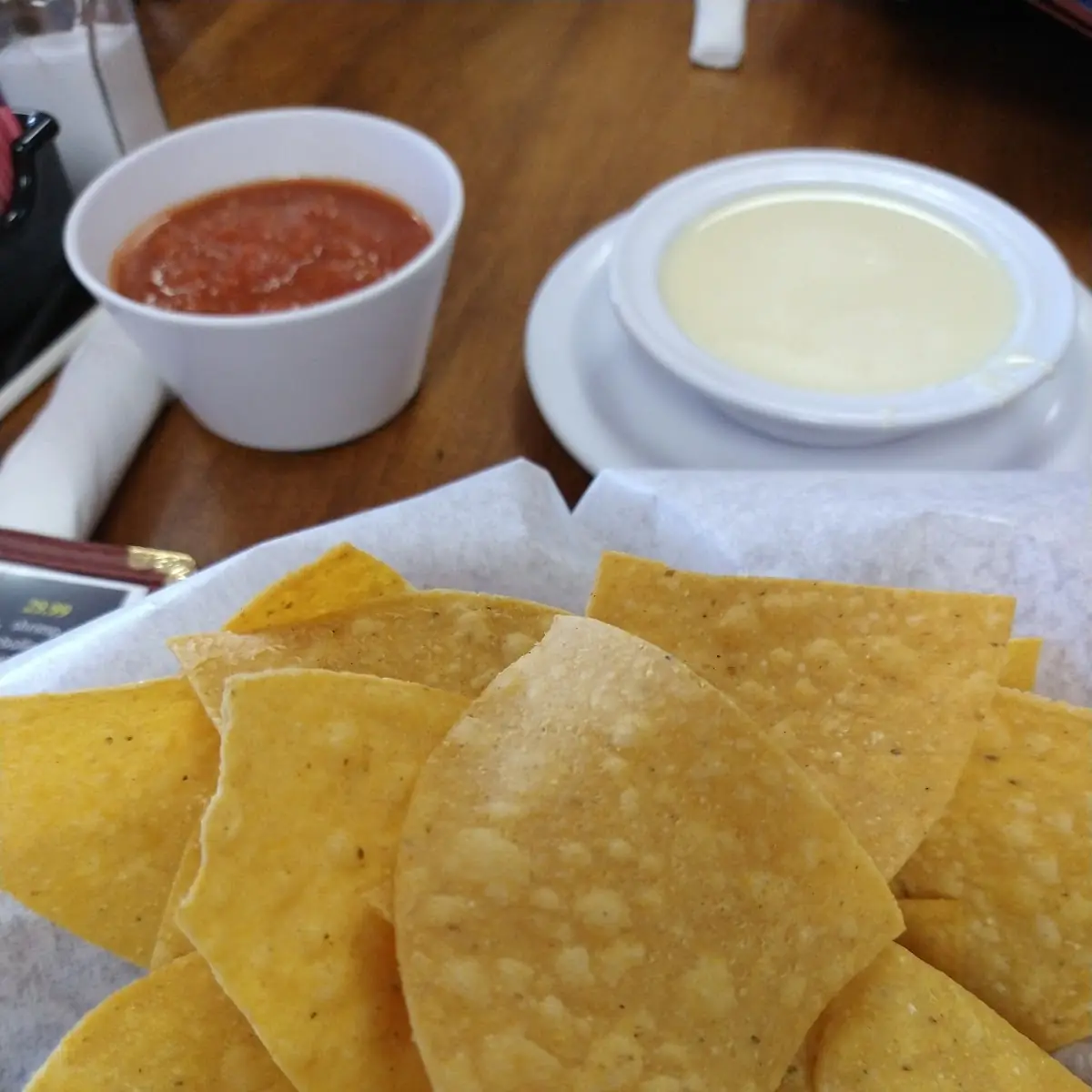 Chips Salsa and Cheese Dip