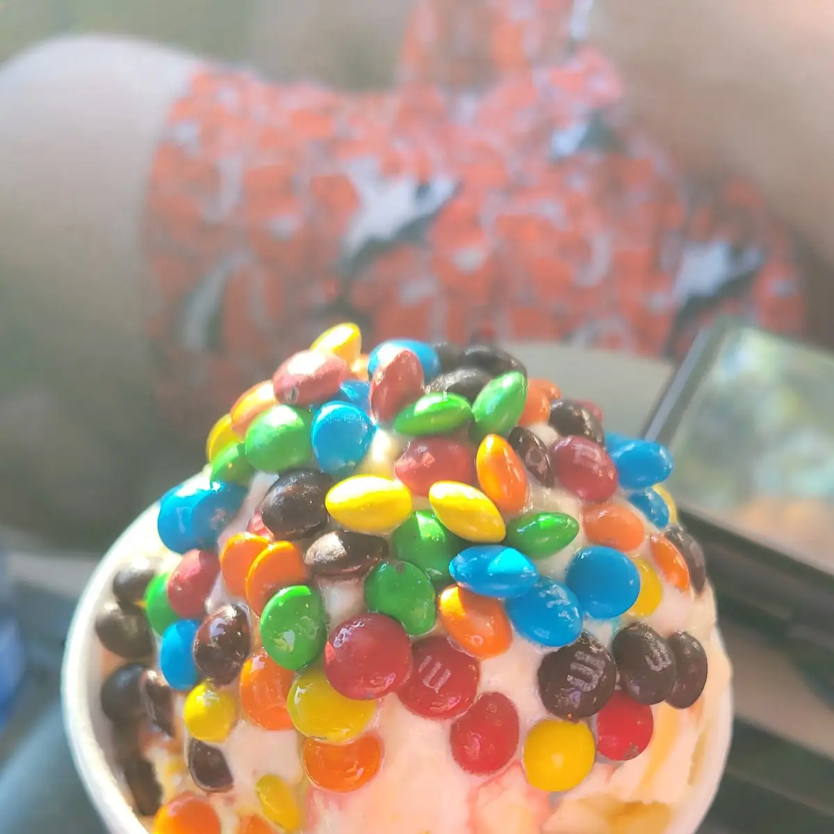 Vanilla Ice Cream with M&M's