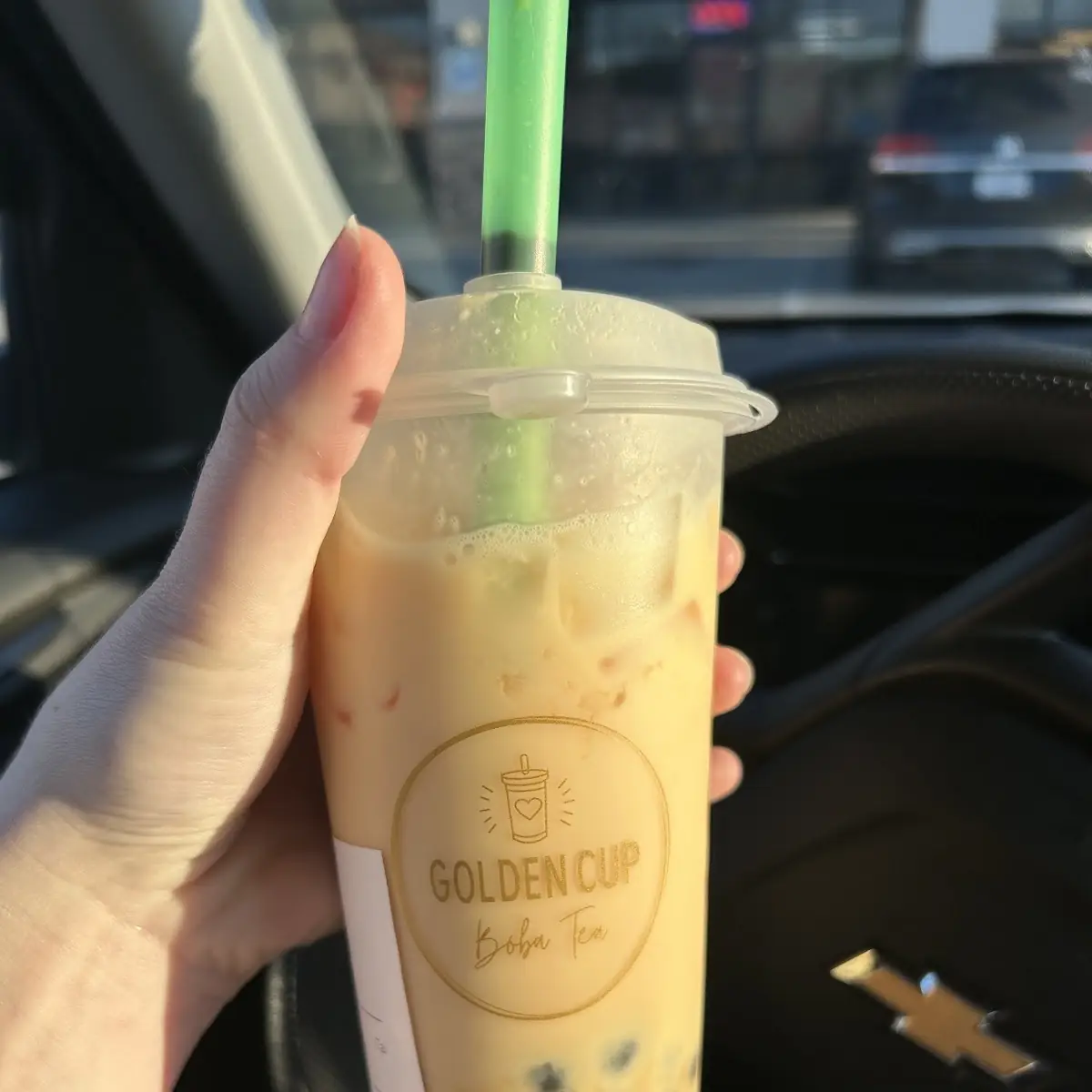 Taro Boba Tea with Tapioca Pearls