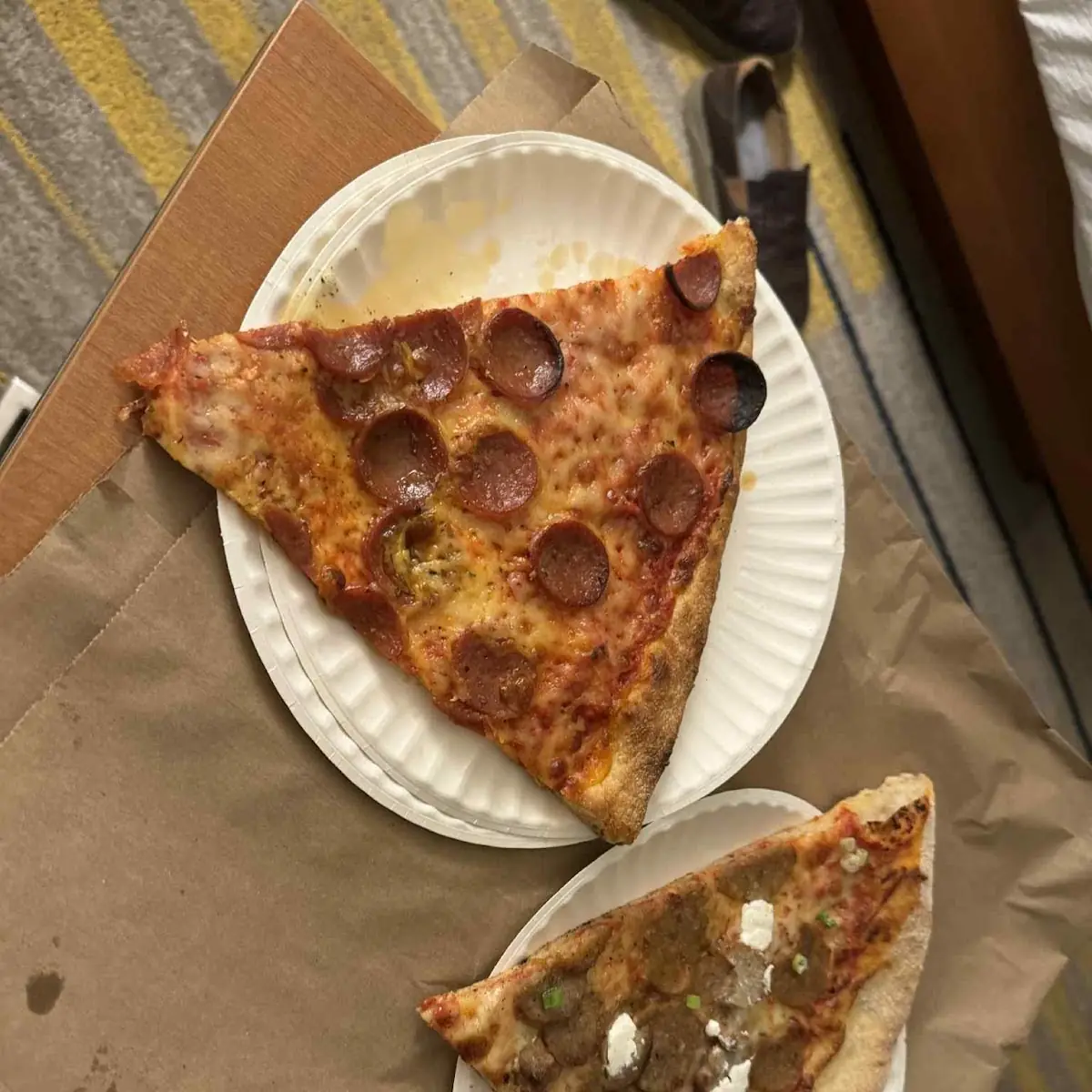 Pepperoni Pizza Slice on Plate