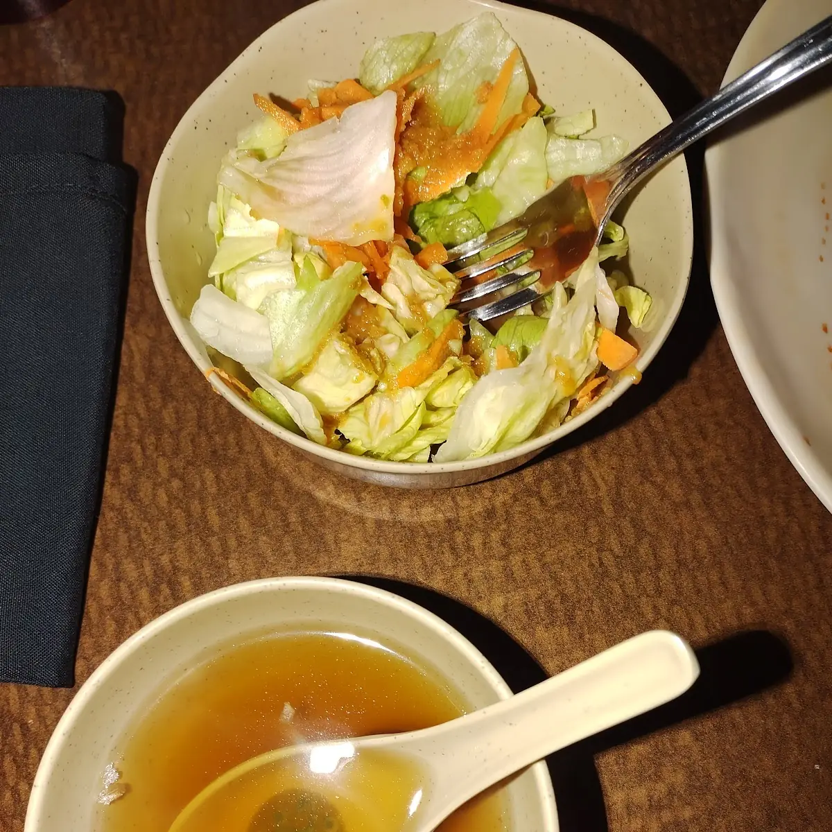 Miso Soup and Ginger Dressing Salad