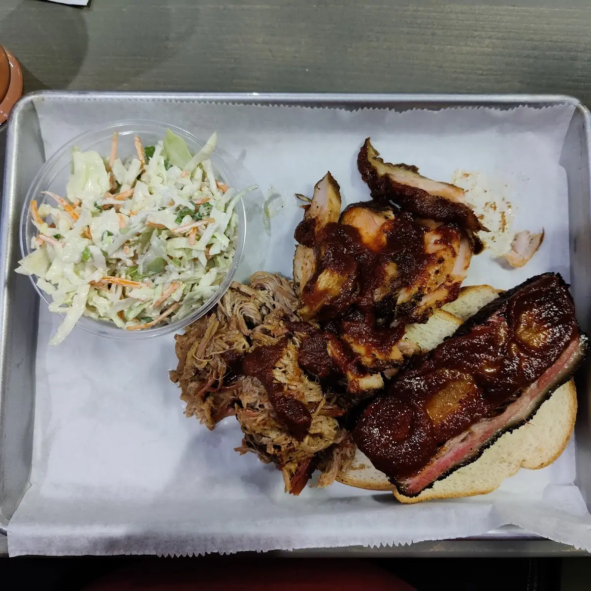 1 4 Pound Each Brisket Turkey & Pulled Pork with Cole Slaw Side