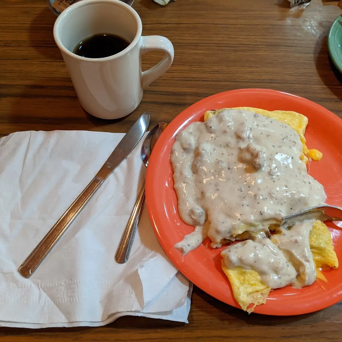 Southern Sausage Gravy Omelet