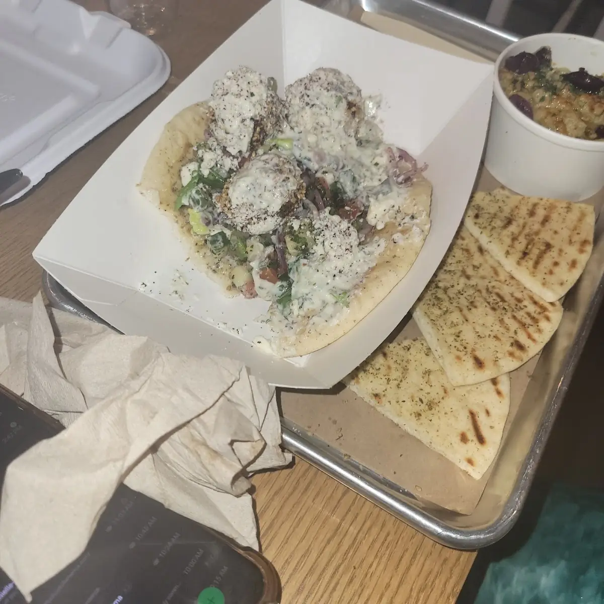 Falafel and Pita Bread and Rice