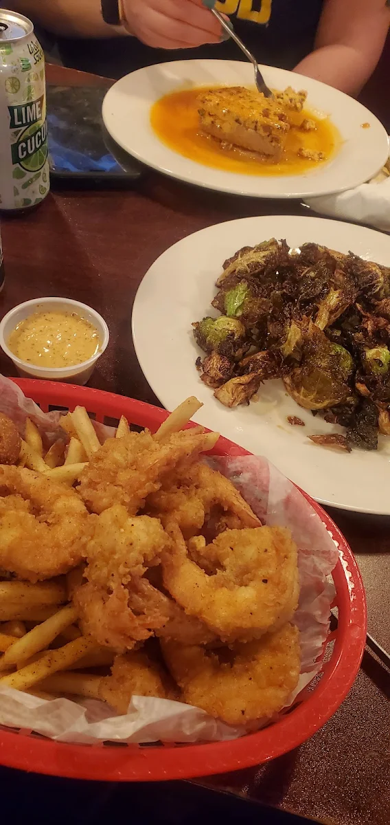 Fried Shrimp Basket and Duck Fat Brussels