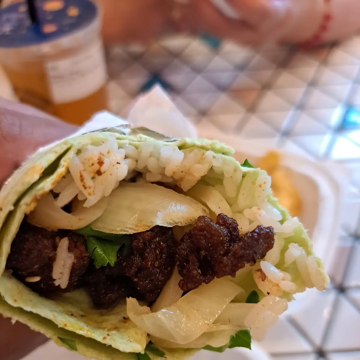 Beef Cilantro Rice Burrito
