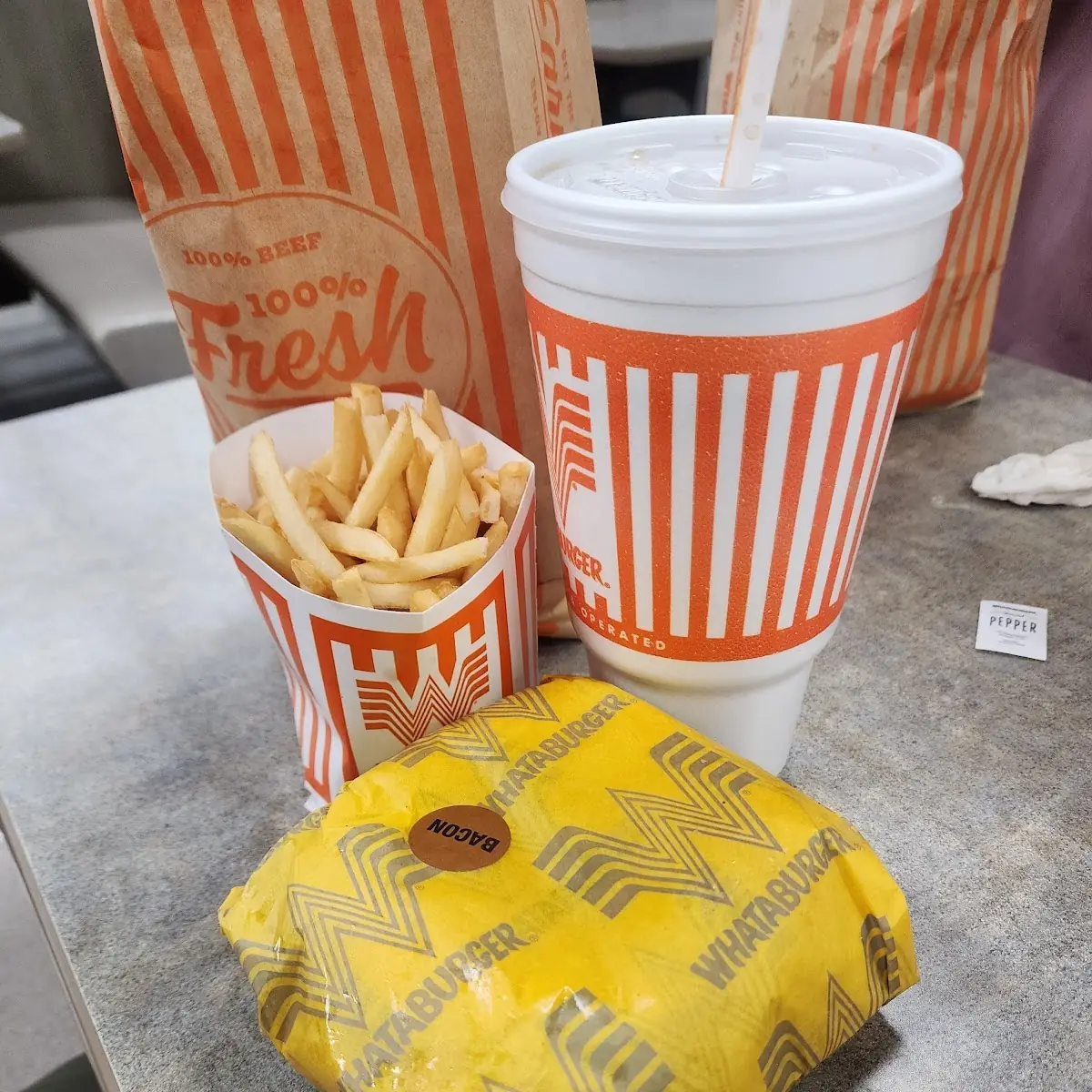 The 5 Bacon Cheeseburger Combo Meal