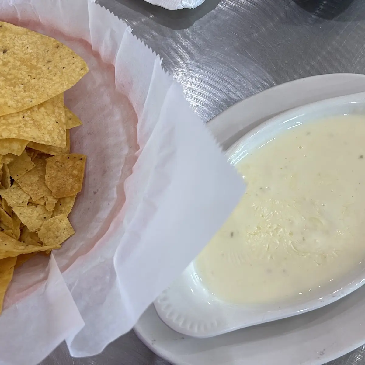 Cheese Dip with Chips and Salsa