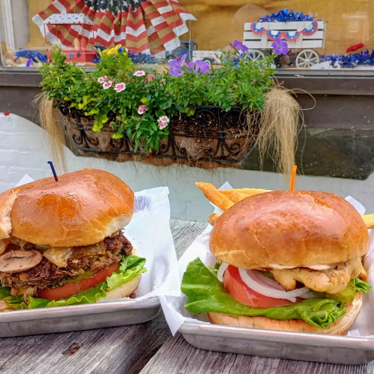 Veggie Burger and Organic Chicken Sandwich