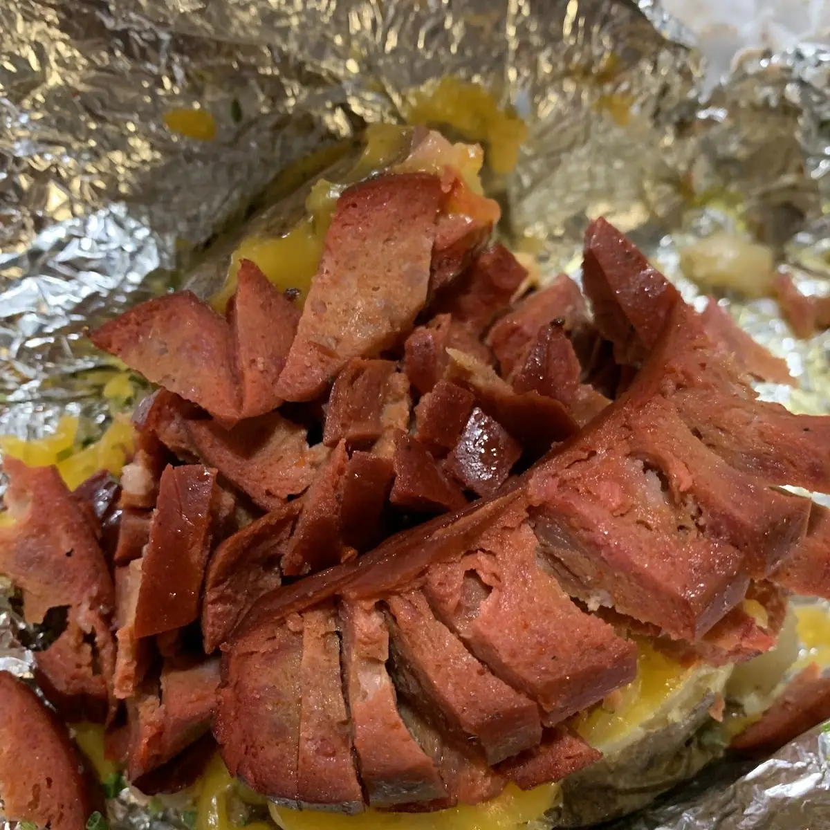 Meat Loaded Baked Potato