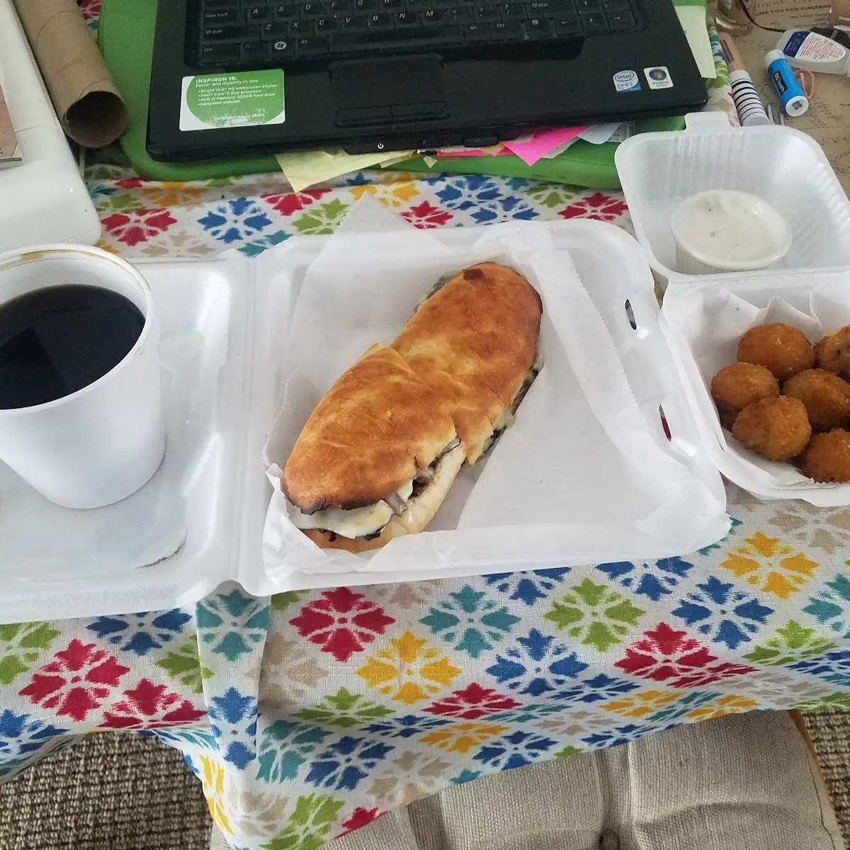 French Dip Sandwich and Hot Cheese Balls
