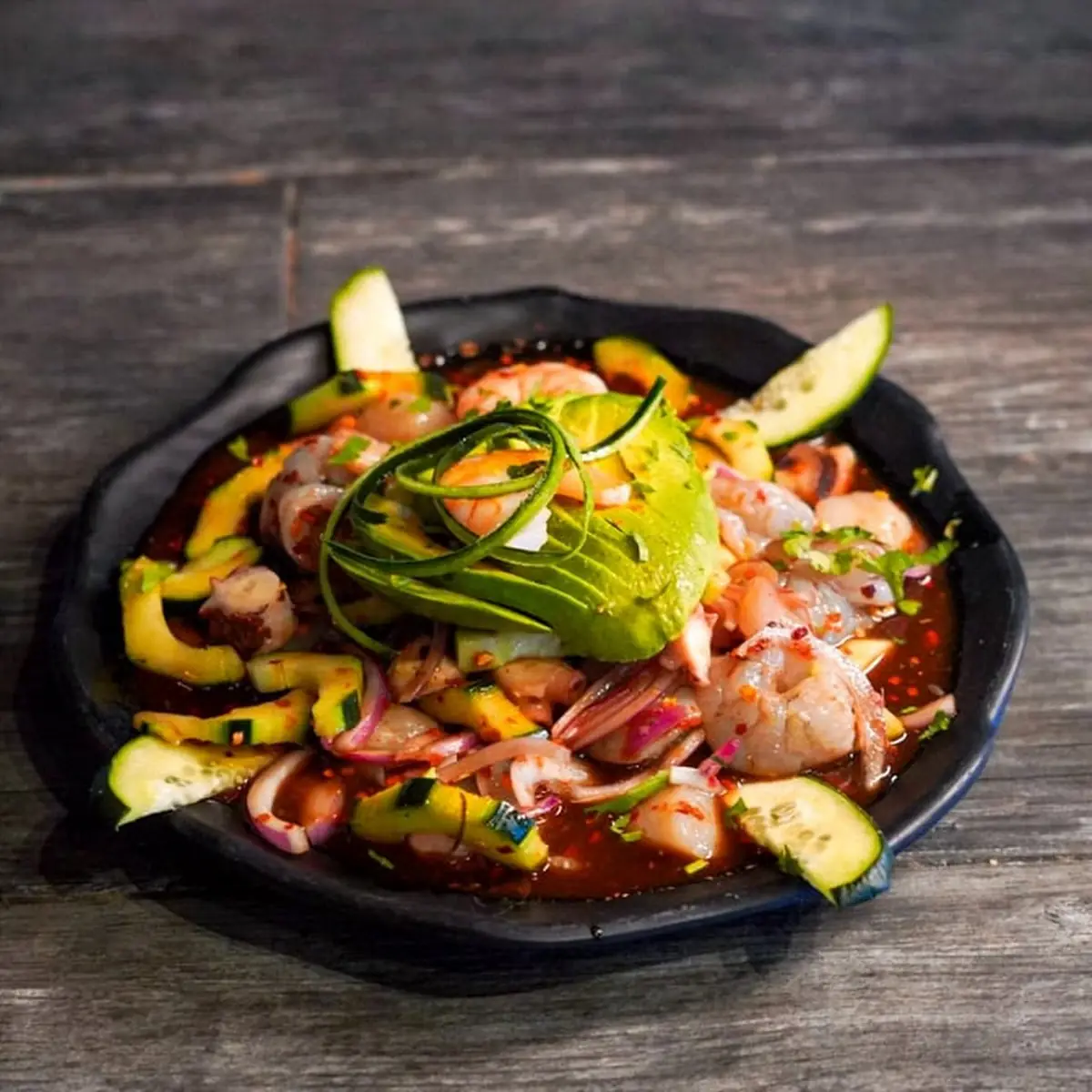 Shrimp Ceviche Tostada