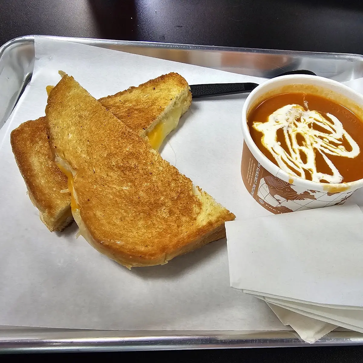 Grilled Cheese and Tomato Basil Bisque
