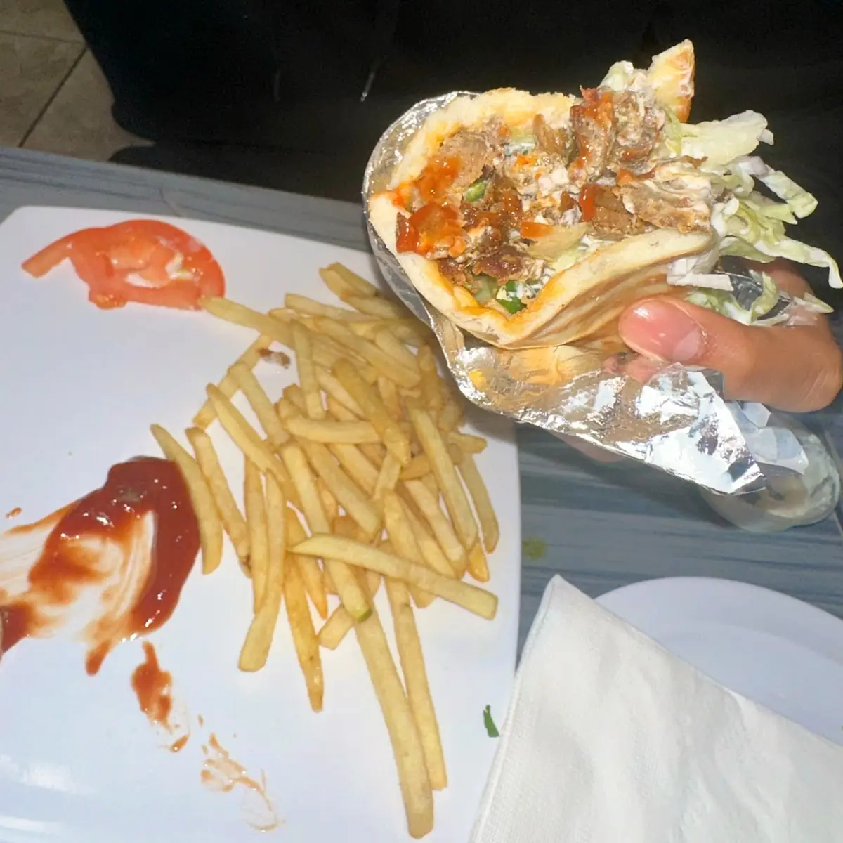 Lam and Beef Gyro with Fries