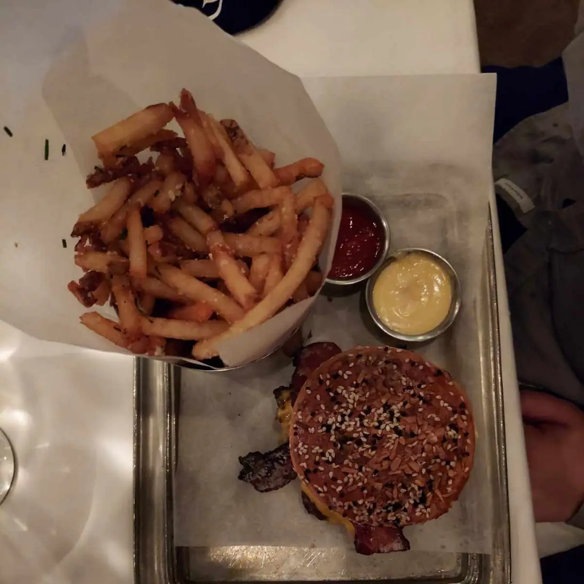 Bacon Cheeseburger and Truffle Fries