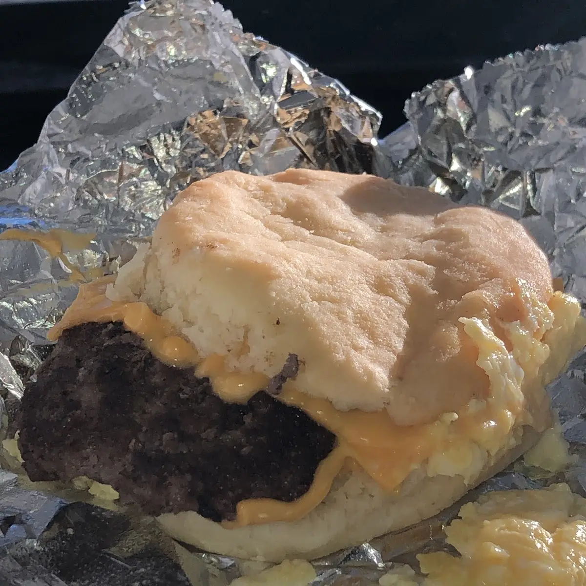 Steak Egg and Cheese Biscuit
