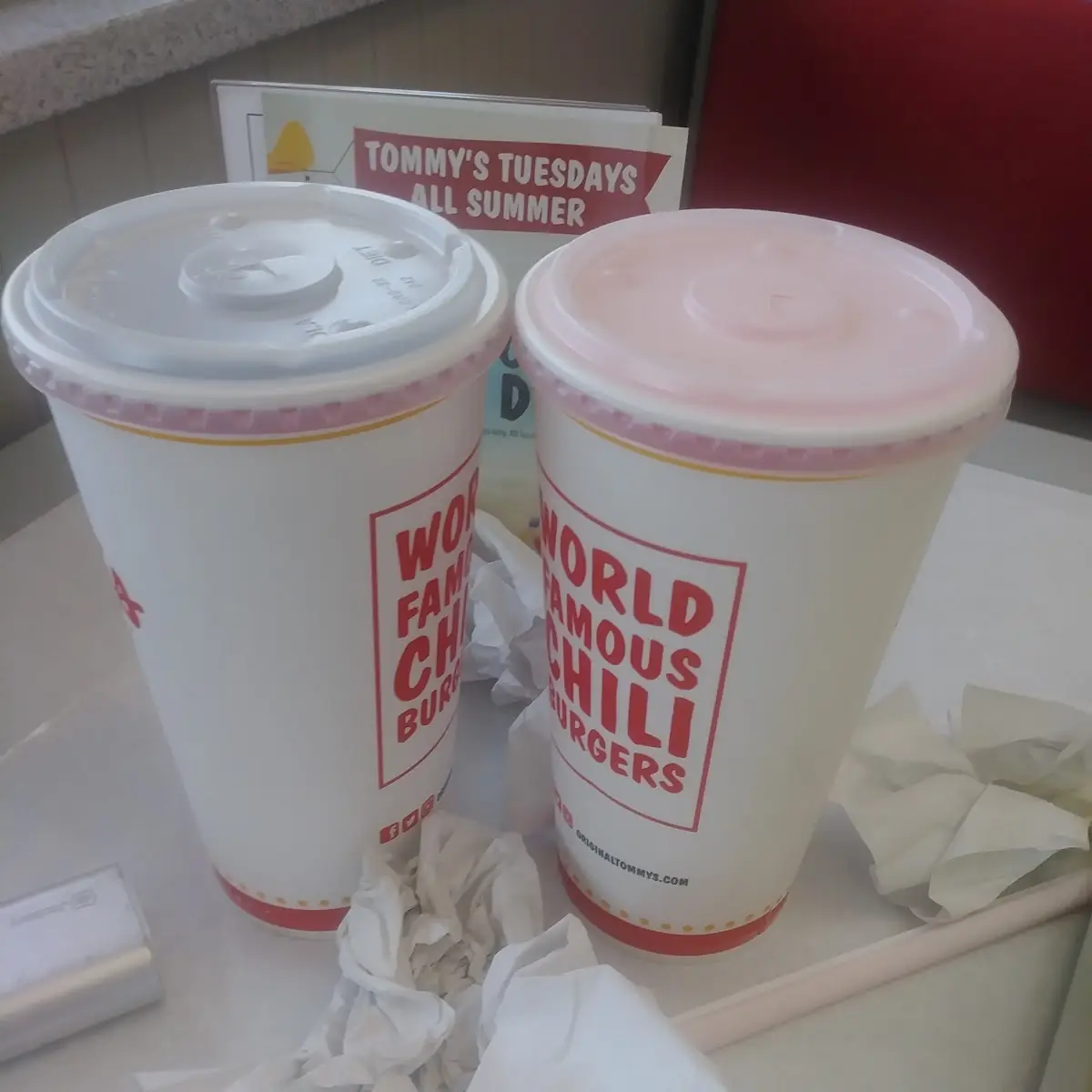 lg Strawberry Milkshake and Med Drink