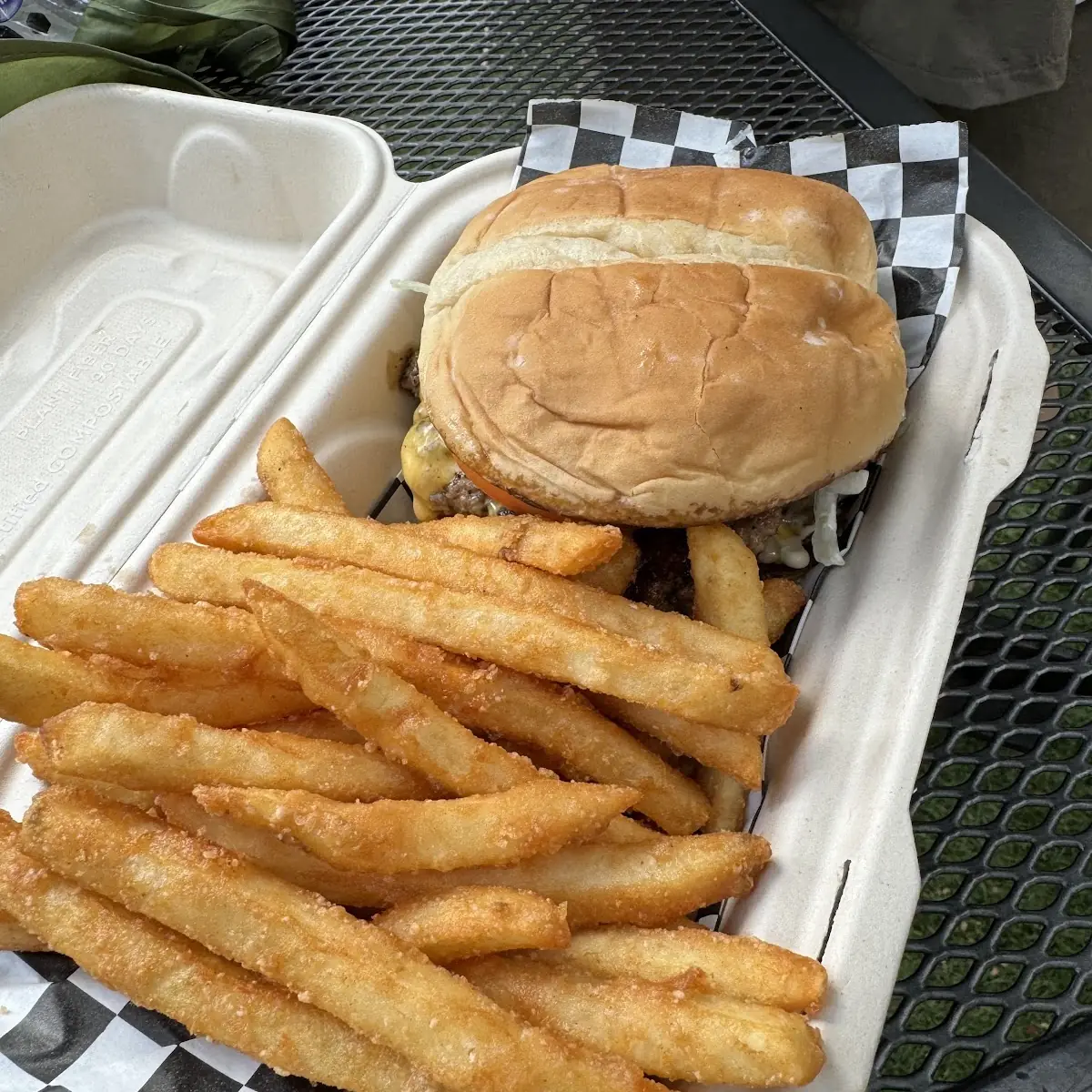 Smash Burger with French Fries
