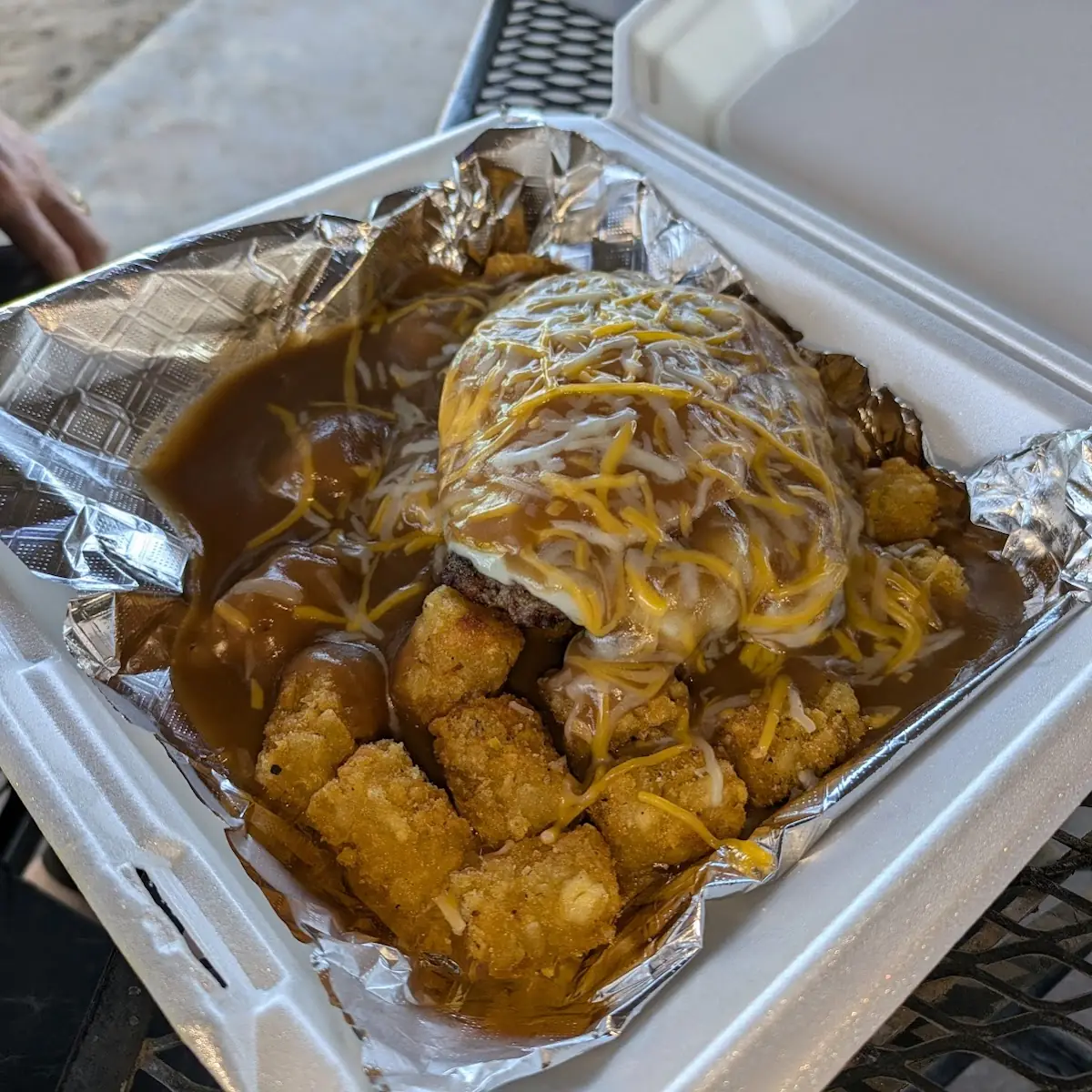 Loco Moco on Tater Tots