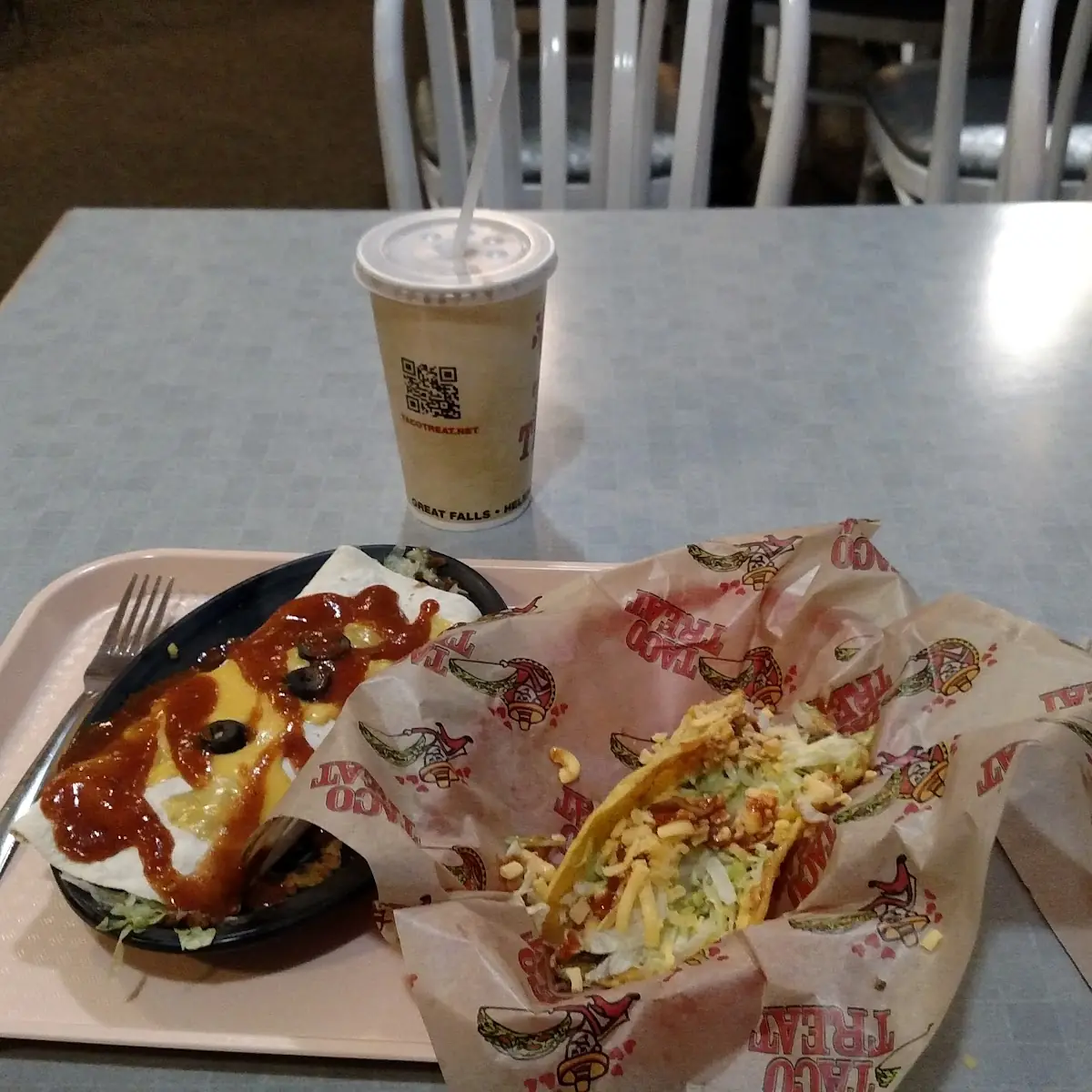 Beef Burrito and Beef Soft Shell Taco