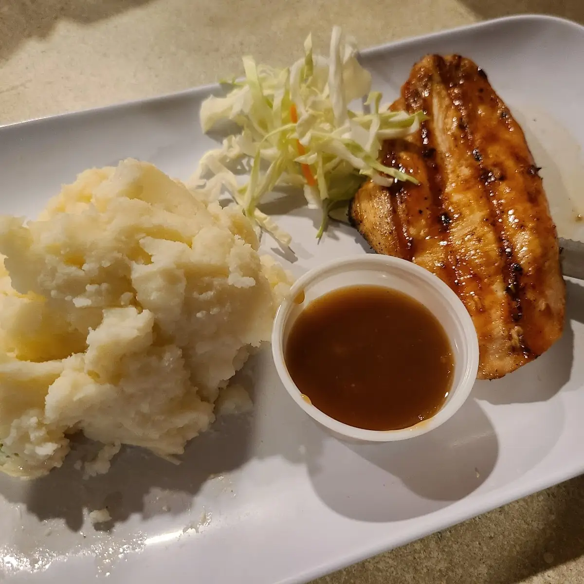 BBQ Chicken with Mashed Potatoes and Gravy