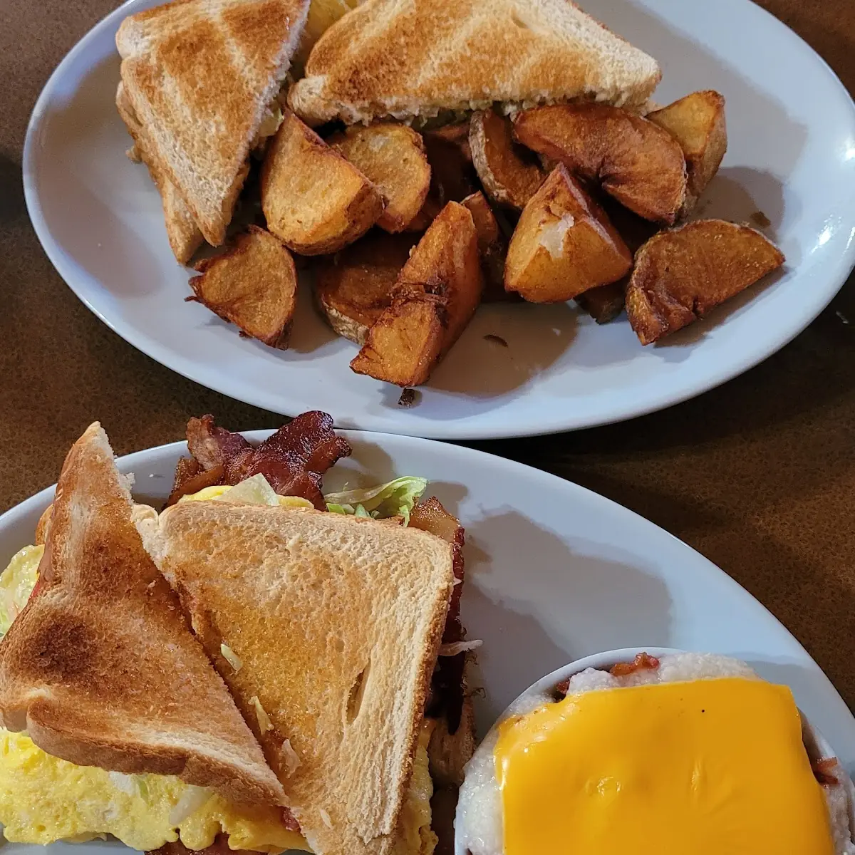 Bacon Egg Sandwich and Grits