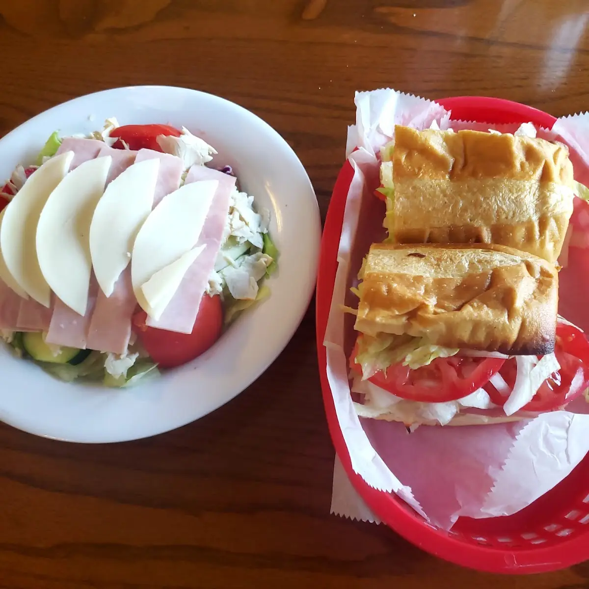 Ham and Turkey Sub and Chef Salad
