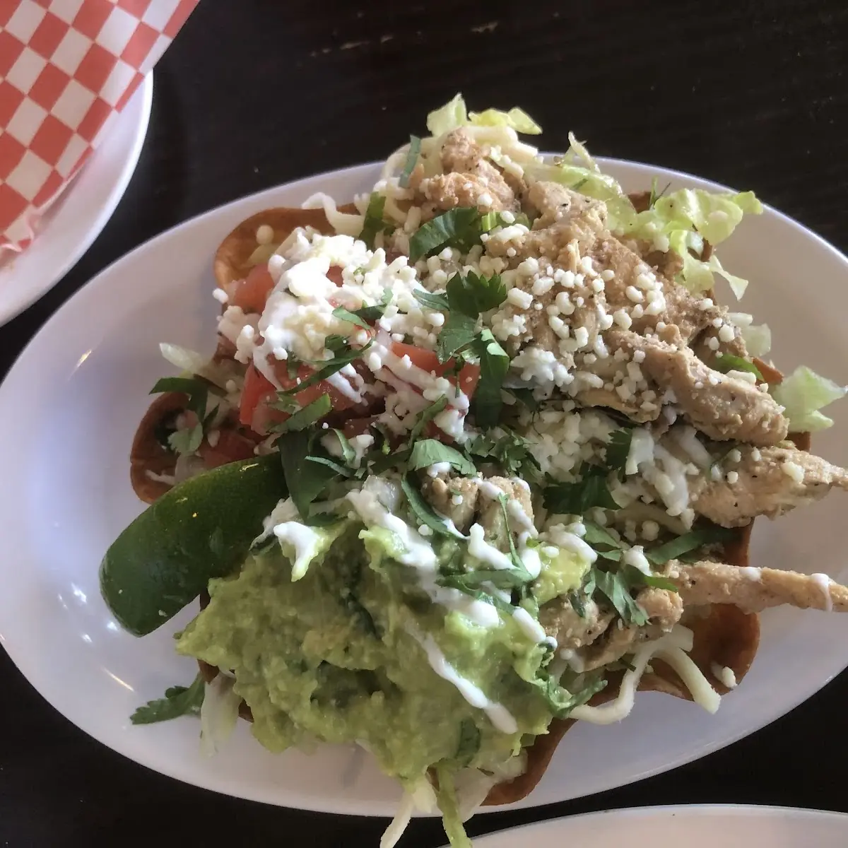 Burrito Bowl on Nacho Dish