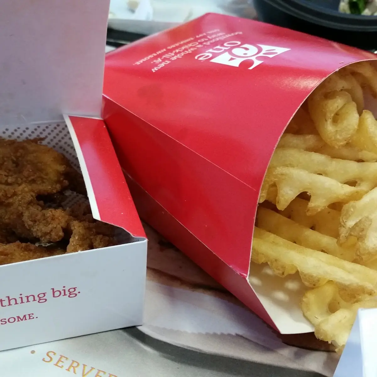 Chicken Strips and Waffle Fries