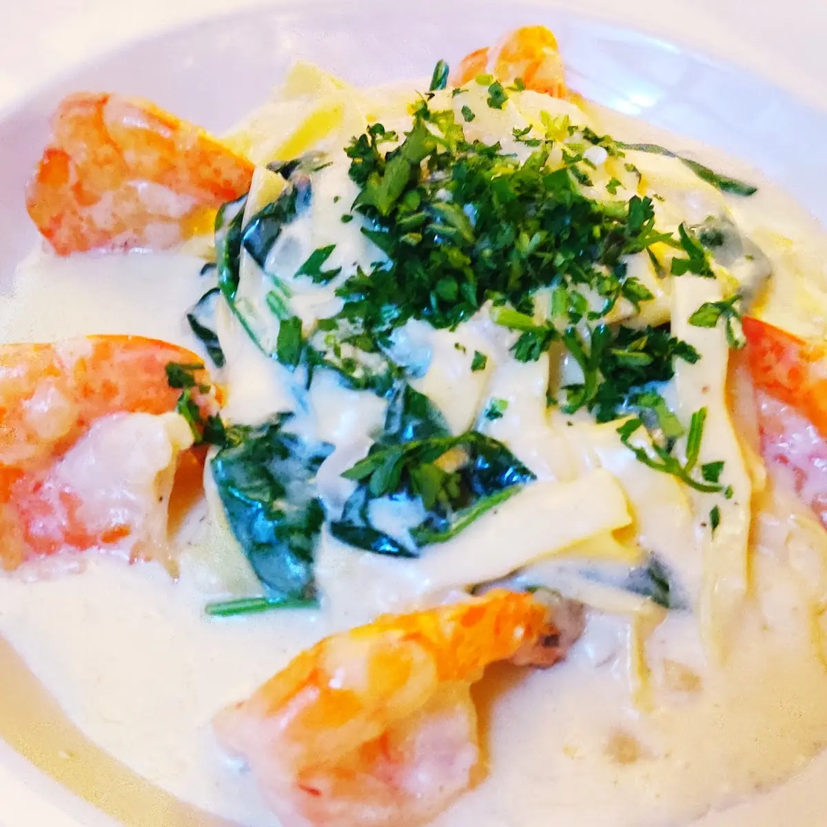 Shrimp Alfredo with Spinach