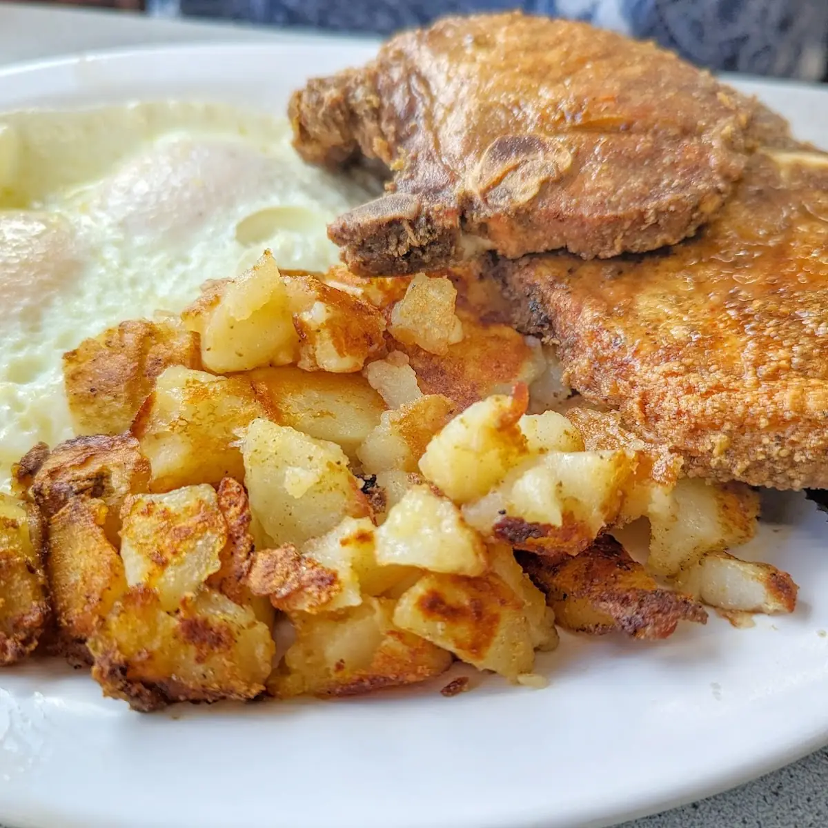 Breaded Pork Chops and Eggs