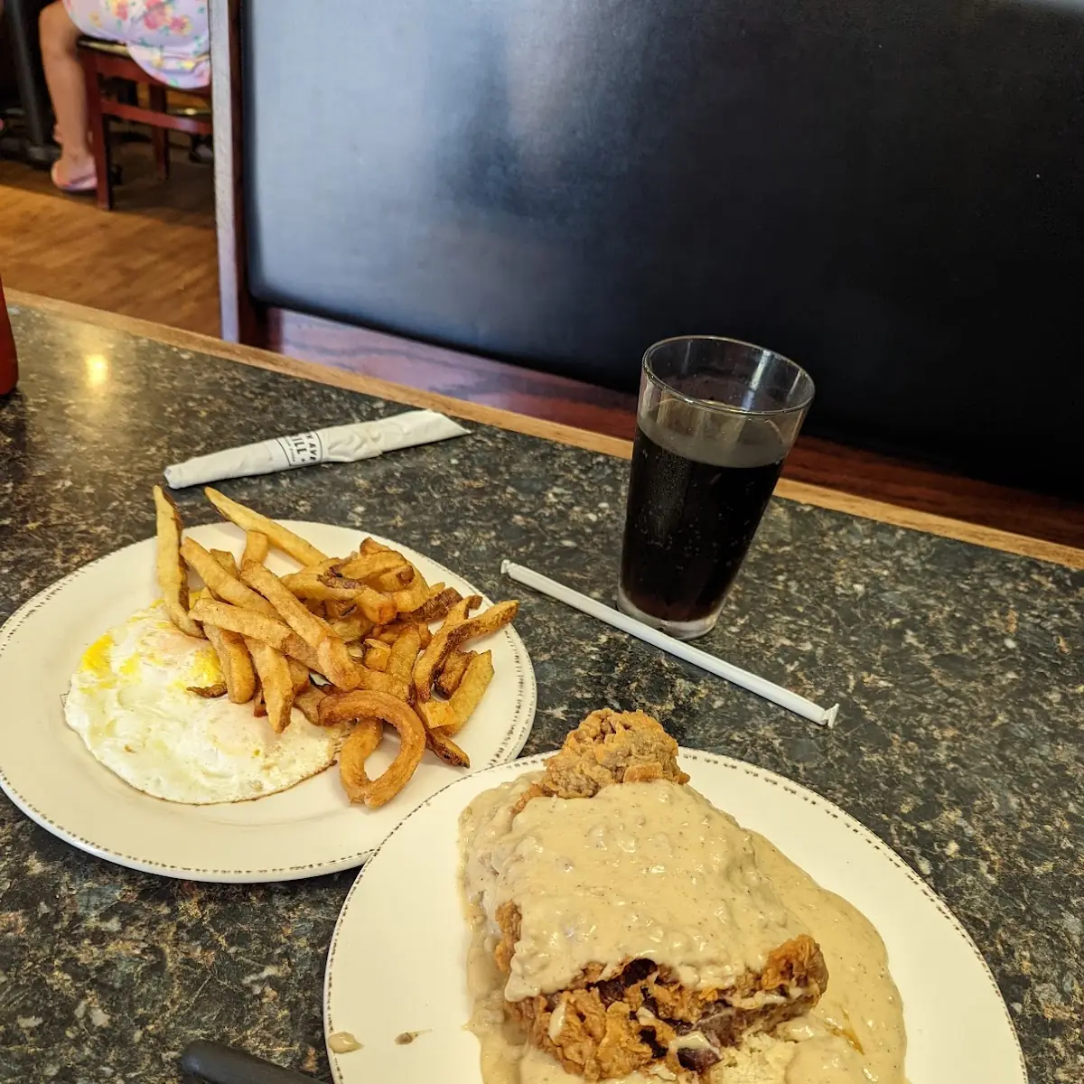 Country Fried Steak and Eggs over Med