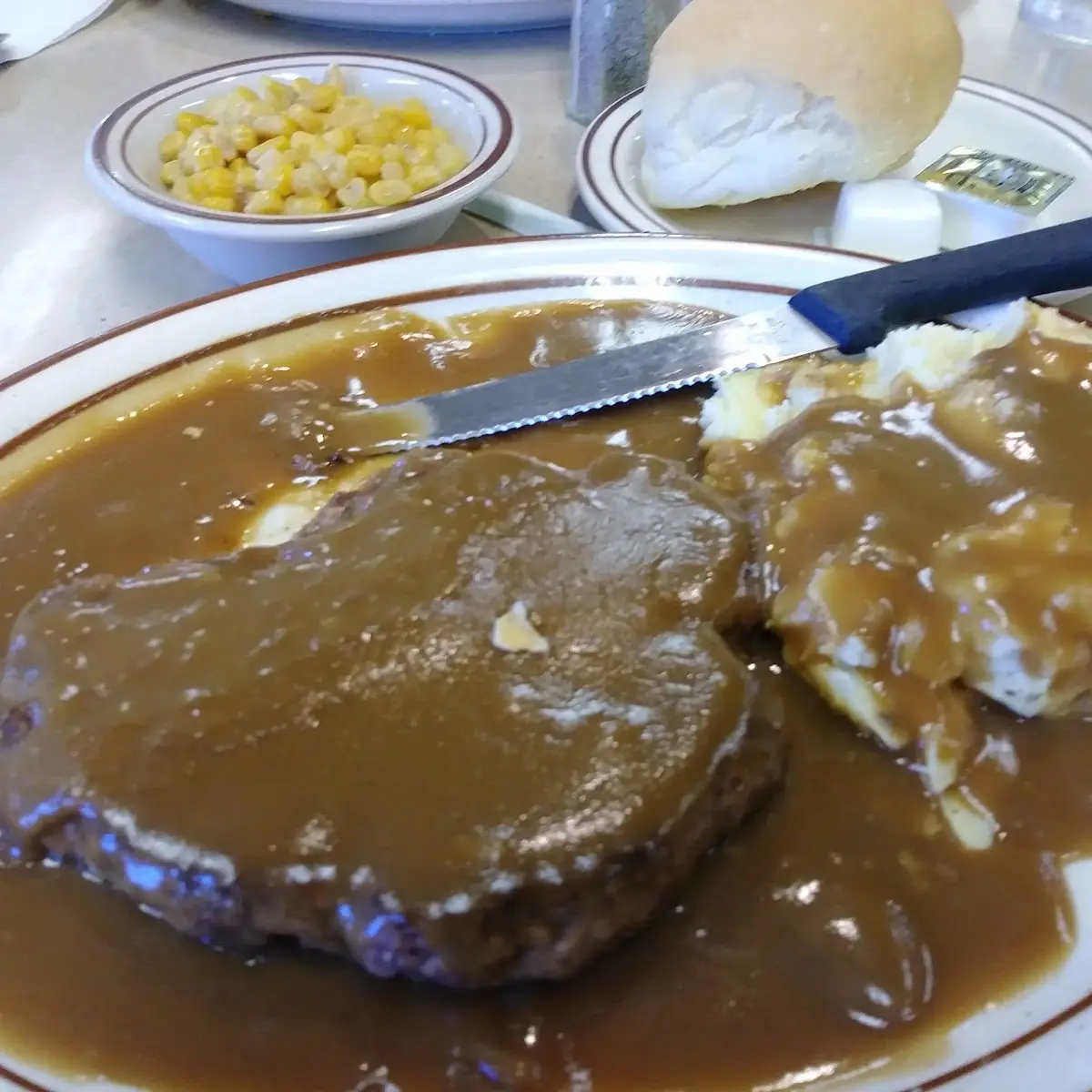 Hamburger Steak a Dashed Potatoes
